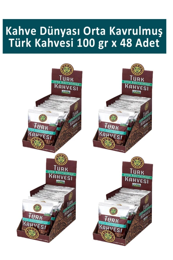 Kahve Dünyası Orta Kavrulmuş Türk Kahvesi 100 gr x 48 Adet