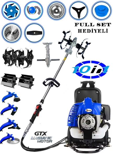 Wacker Pro Germany Wtx-1600 F12 Motor 10 In 1 Sırt Tipi Tırpan Toprak Eşeleme Akrobat Çapa Aparatı