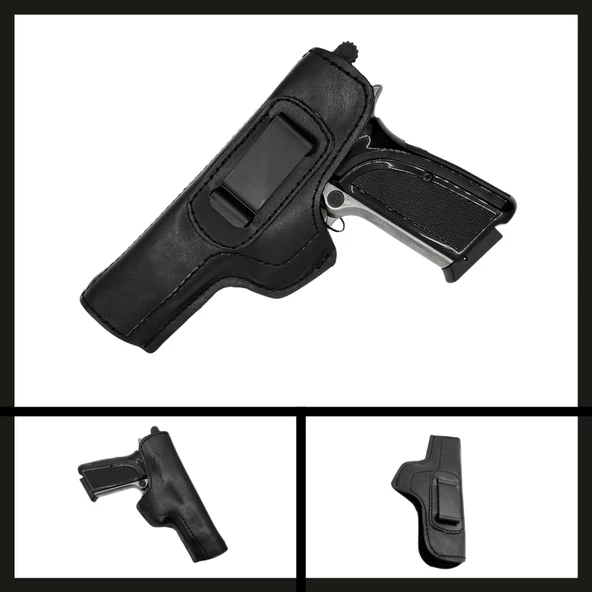 Uyguna-Yakala Glock 43 Sport Maşalı Napa Deri Tabanca Kılıfı-VAK.499