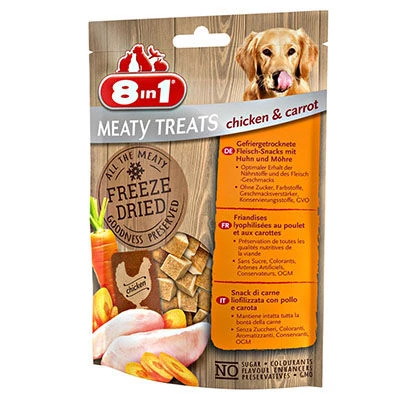 8in1 Freeze Dried Tavuklu Havuçlu Doğal Ödül 50 Gr SKT:12/2026