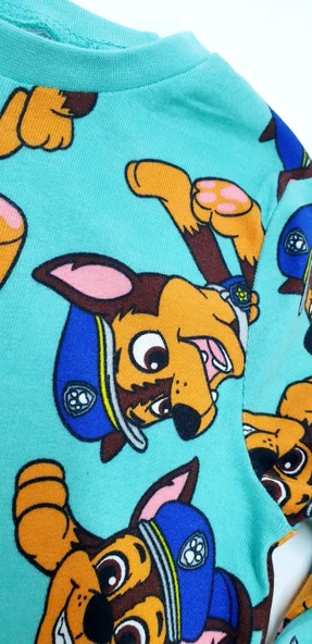 Paw Patrol Uzun Kol Mevsimlik Çocuk Tişört / Pijama Üst - 3