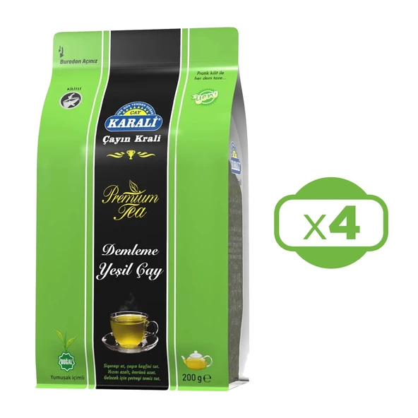 Karali Premium Demleme Yeşil Çay 200 Gr x 4 Adet - 2