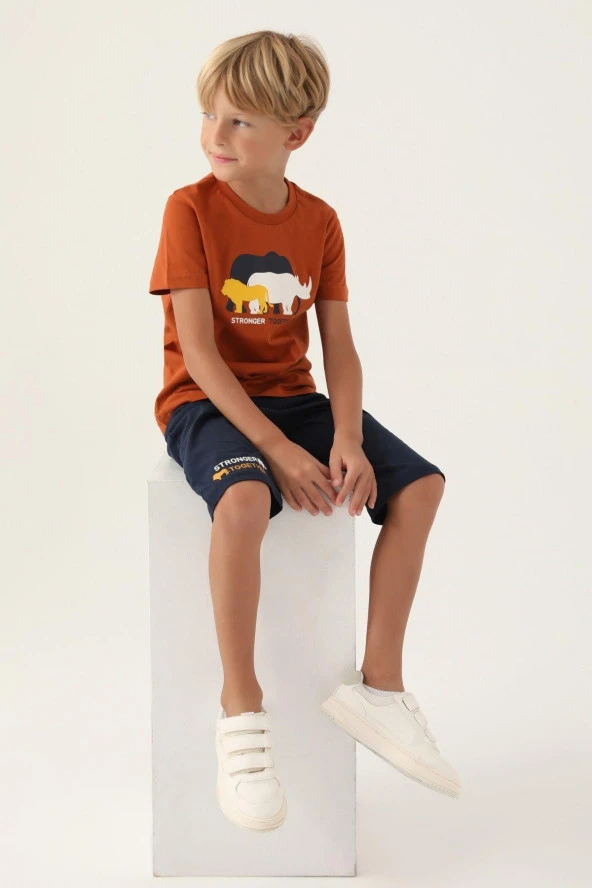 Rolypoly Erkek Çocuk Kehribar Kaprili Pijama Takımı 33622