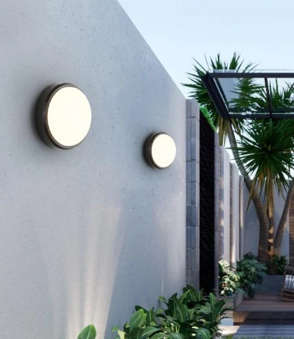 Horoz Artos 15W Yuvarlak Siyah Led Nem Su Geçirmez Banyo Bahçe Modern Tavan Lambası Beyaz Işık 6500K - 4