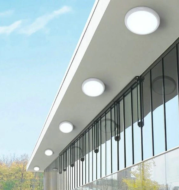 Horoz Artos 15W Yuvarlak Beyaz Led Nem Su Geçirmez Banyo Bahçe Modern Tavan Lambası Beyaz Işık 6500K - 6