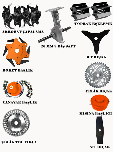 Lombard İtalia 543 LB TURBO 10 İn 1 Sırt Tipi Ot Çim Biçme Tırpanı + Toprak Eşeleme+ Akrobat Çapa Aparatı - 3