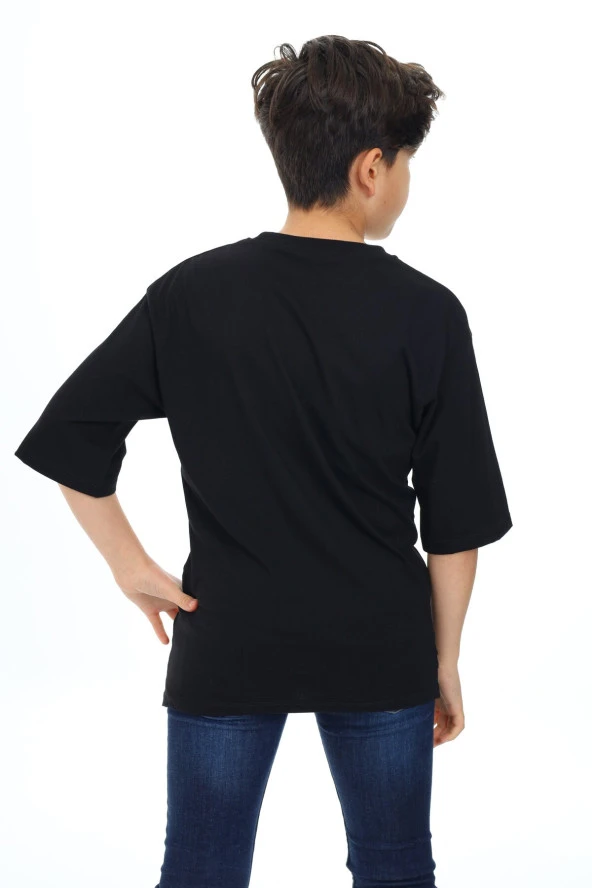 Erkek Çocuk Garni Detaylı Baskılı T-Shirt 9-14 Yaş Lx7083 - 11