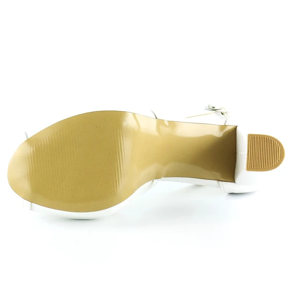 Erkan Saçmacı Carmen Beyaz Fileli Önü Açık Bilekten Bağlamalı Platform Topuklu Ayakkabı - 5