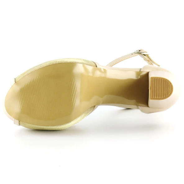 Erkan Saçmacı Carmen Ten Fileli Önü Açık Bilekten Bağlamalı Platform Topuklu Ayakkabı - 5