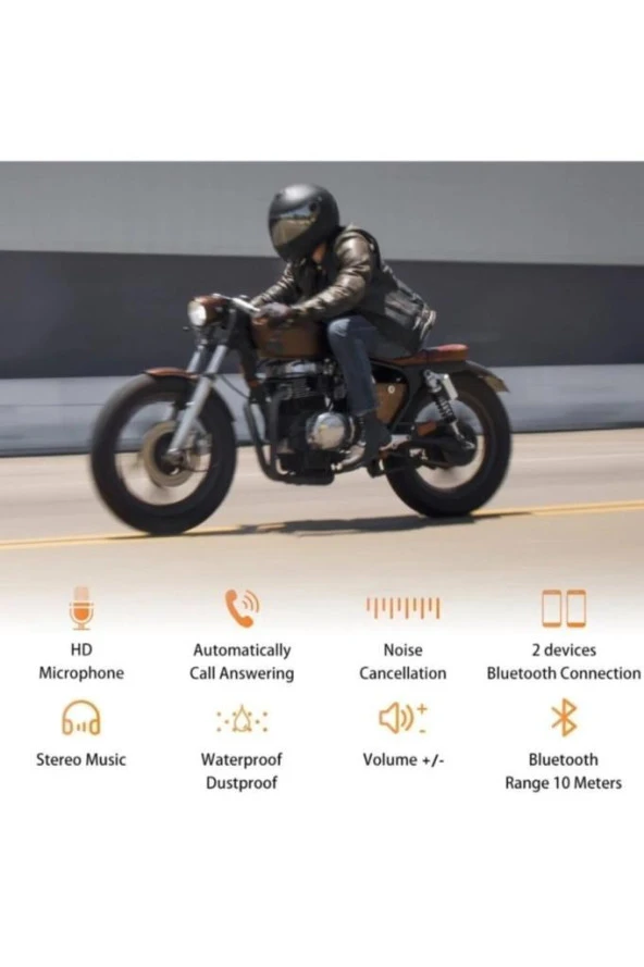 Intercom Bt12 Bluetooth Motosiklet Kask Kulaklığı - 8