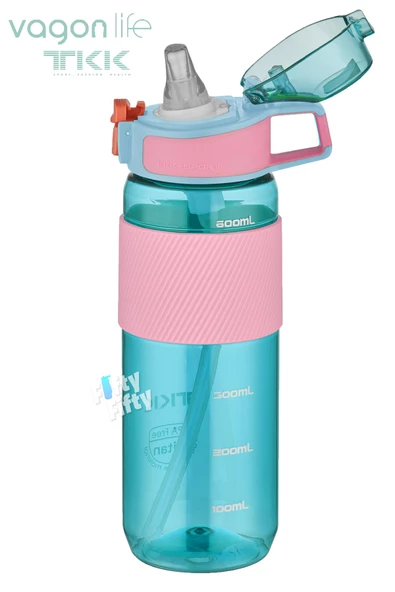 TKK 700 ML Kalın Isırılamaz Pipetli Bpa İçermeyen Taşıma Kulplu Tritan Su Matarası FFTKK1003-700ML - 10