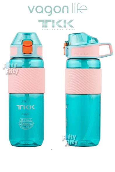 TKK 700 ML Kalın Isırılamaz Pipetli Bpa İçermeyen Taşıma Kulplu Tritan Su Matarası FFTKK1003-700ML - 12