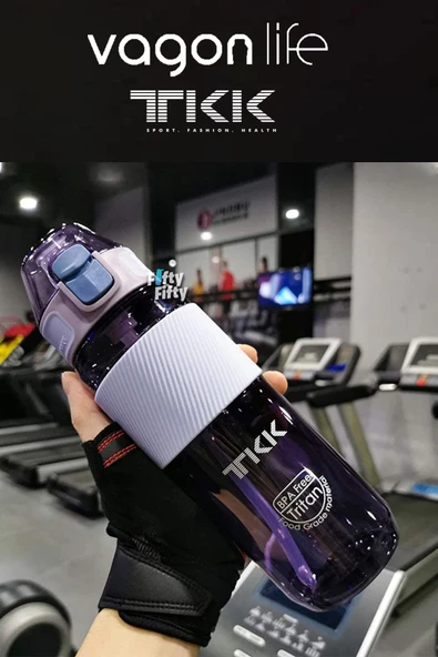 TKK 700 ML Kalın Isırılamaz Pipetli Bpa İçermeyen Taşıma Kulplu Tritan Su Matarası FFTKK1003-700ML - 6