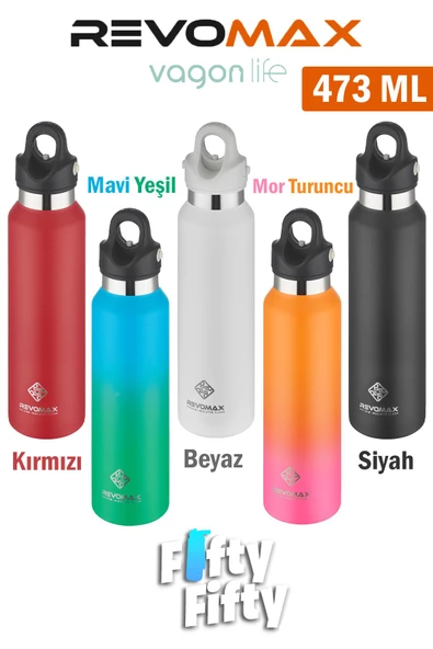 Revomax 473 ML Özel Kapak Sistemli 18saat Sıcak/36 Saat Soğuk  Çelik Termos -473ML - 7