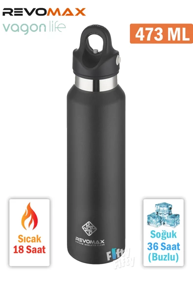 Revomax 473 ML Özel Kapak Sistemli 18saat Sıcak/36 Saat Soğuk  Çelik Termos -473ML - 2