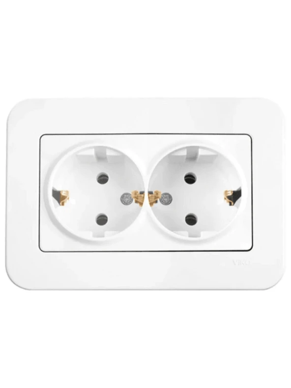 Viko Linnera İkili Topraklı Priz Beyaz 90440056 (Çerçeve Dahil) (2 Adet) - Resim 3