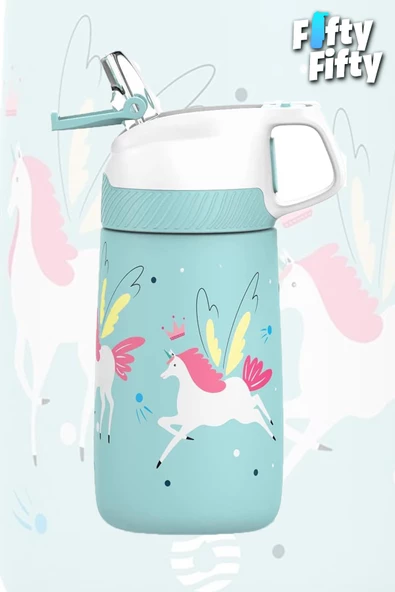 Vagonlife Çocuk 350 ML Pipetli Çelik Matara Paslanmaz Çelik Termos 5 Farklı Renk 2055-350ML - 10