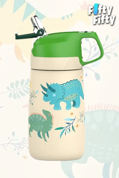 Vagonlife Çocuk 350 ML Pipetli Çelik Matara Paslanmaz Çelik Termos 5 Farklı Renk 2055-350ML - 3