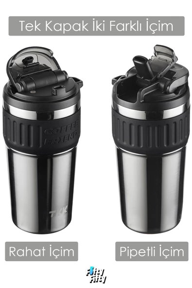 TKK 630 ML Özel Seri Çelik Mug Kahve Bardağı Pipetli/Rahat İçim 6 Saat Sıcak/12 Saat Soğuk Termos -2023 630ML - 10