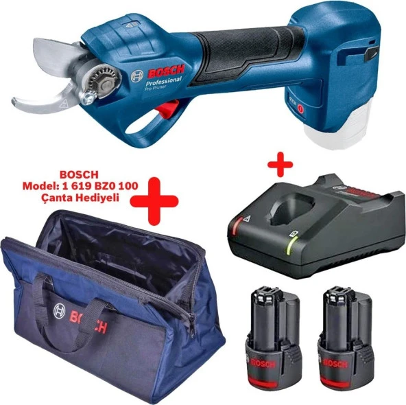 Bosch Pro Pruner 12 V 2 Ah Çift Akülü Dal Budama Makası + Bosch Taşıma Çantası ürün görseli