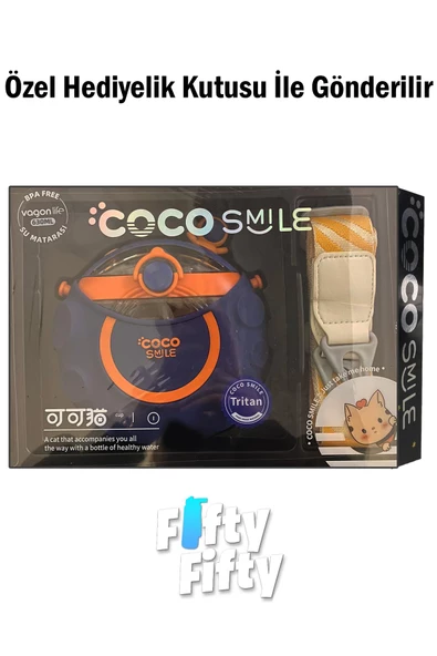CocoSmile Özel Kutulu 630 ML Pipetli Uzay Temalı Tritan Su Matarası -Boyun Askılı- 3 Farklı Model  ffcs0006 - 3
