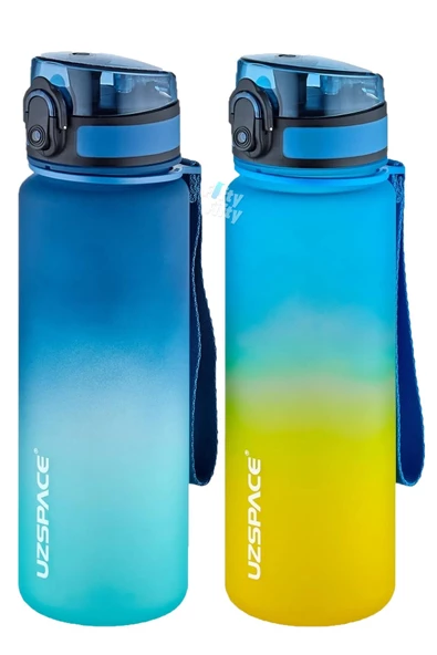 Uzspace 2'li Tritan Matara Seti 500 ml Çift Renk Softtouch FF Collection Tritan Su Matarası - 10