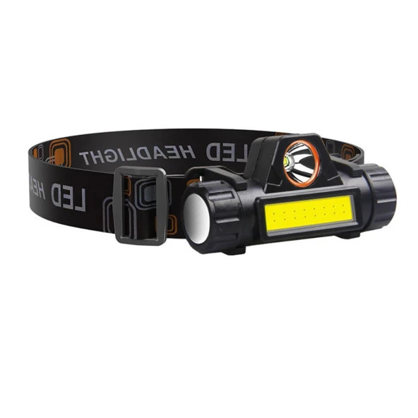 Şarjlı Kafa Lambası Bisiklet Reflektörü Ledli Kamp Kafa Feneri El Feneri 2 Modlu Mıknatıslı - Resim 4