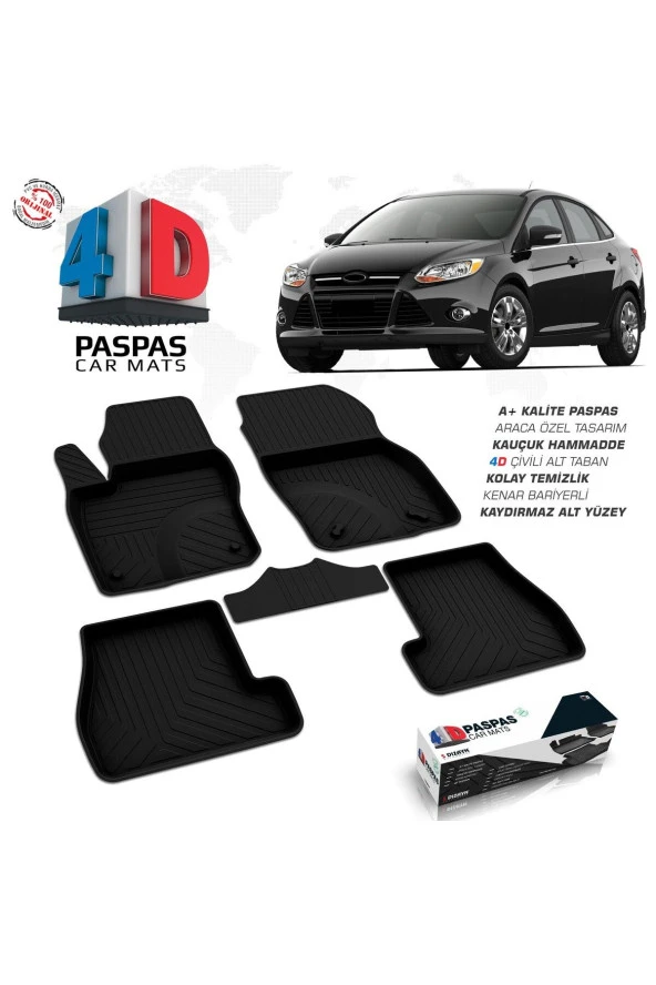 Ford Focus 3 SD 4D Havuzlu Paspas 2011-2014 A+Kalite ürün görseli 1