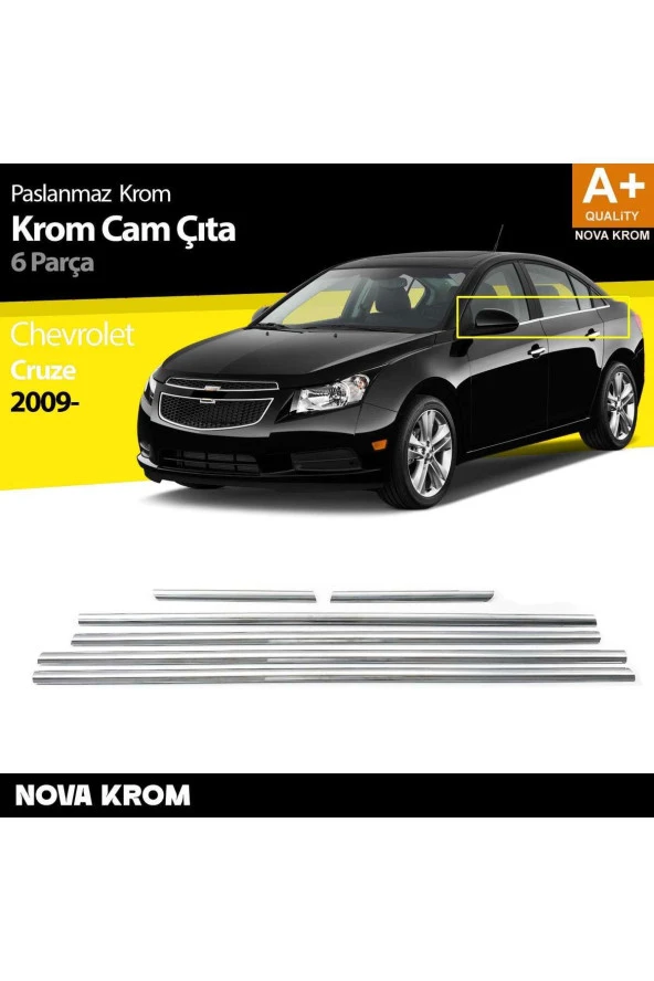 Chevrolet Cruze SD Krom Cam Çıtası 6 Prç 2009 Üzeri