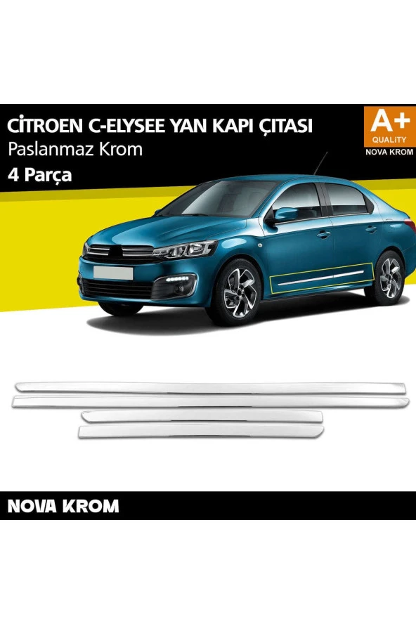 Citroen Elysee Krom Kapı Yan Çıtası 4 Prç 2012 Üzeri