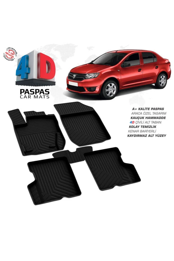 Dacia Logan 2 4D Havuzlu Paspas 2013-2020 A+Kalite