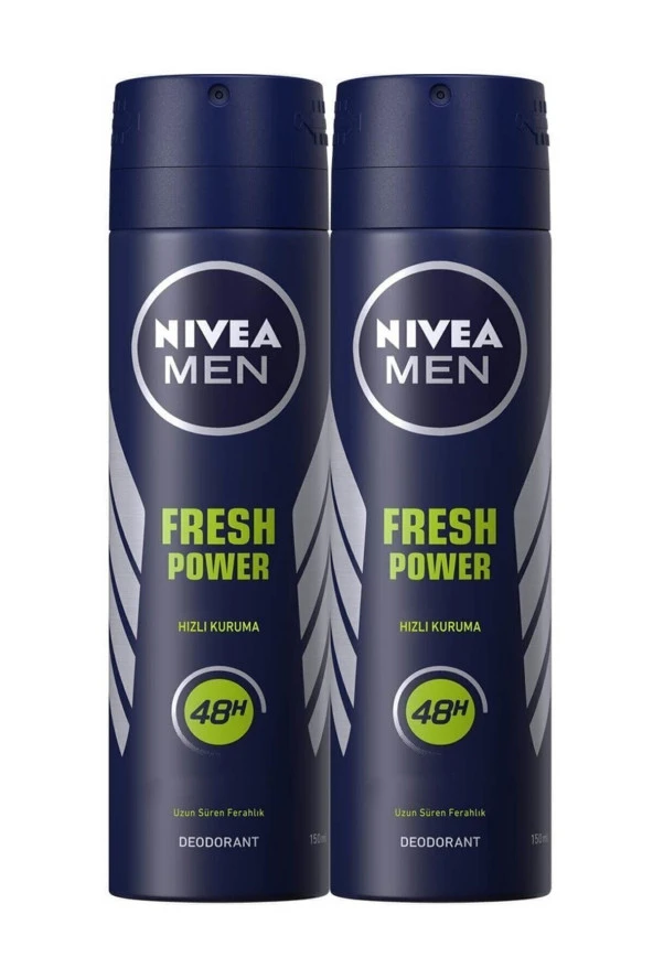 NIVEA Fresh Power Sprey Deodorant 150Ml Erkek 2'Li Avantaj Paketi