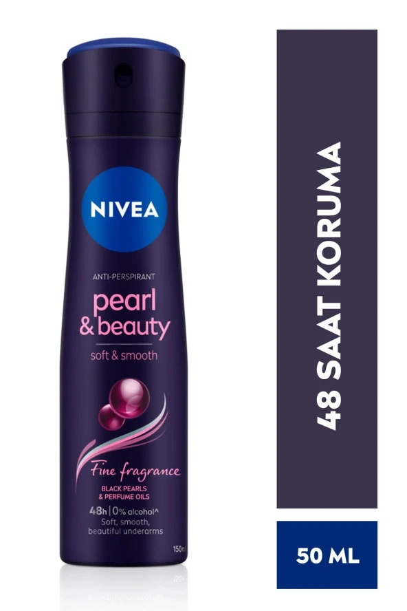 NIVEA Kadın Sprey Deodorant Pearl&Beauty Fine Fragrance 150 Ml,48 Saat Anti-Perspirant Koruma