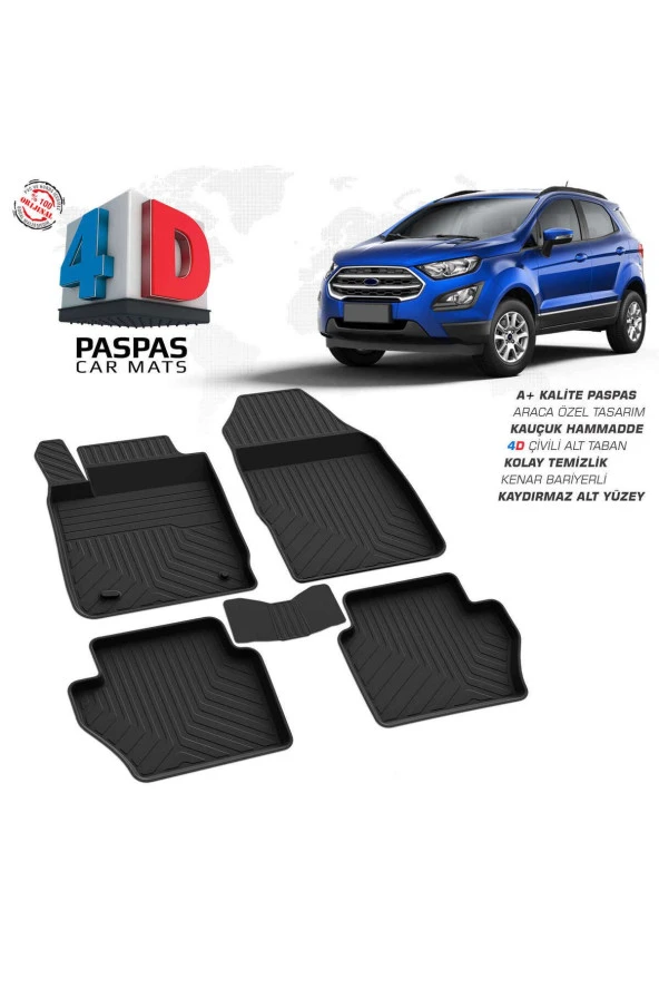 Ford EcoSport 4D Havuzlu Paspas 2018 Üzeri A+Kalite ürün görseli 1