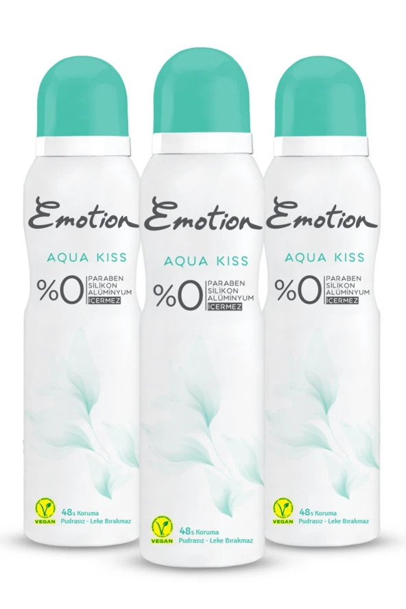 EMOTİON Aqua Kiss 3'Lü Kadın Deodorant (3X150 Ml)