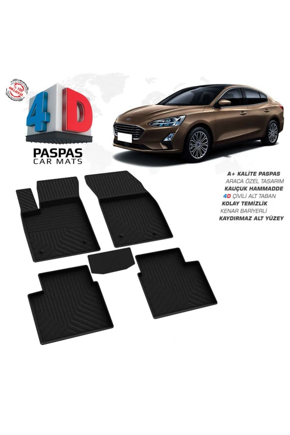 Ford Focus 4 SD 4D Havuzlu Paspas 2018 ve Üzeri A+Kalite ürün görseli 1