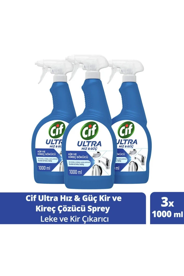 CİF Ultra Hız & Güç Kireç Sökücü Sprey Leke Ve Kir Çıkarıcı 1000 Ml