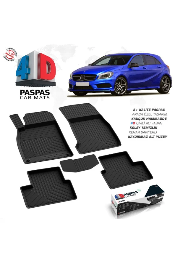 Mercedes A Serisi W176 4D Havuzlu Paspas 2012-2018 A+Kalite ürün görseli 1
