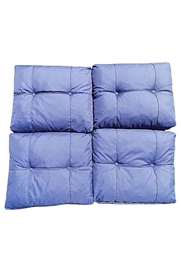 Almina Bahçe Balkon Ve Teras Sırt Minderi 4 Adet Mavi Döşeme - 2