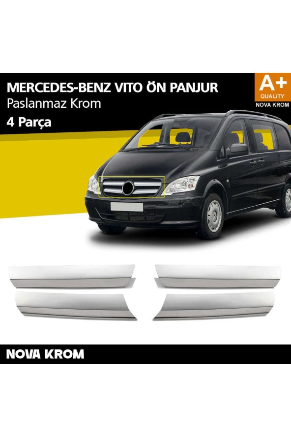 Mercedes Vito Krom Ön Panjur 4 Prç 2010-2014 (Geniş) ürün görseli 1