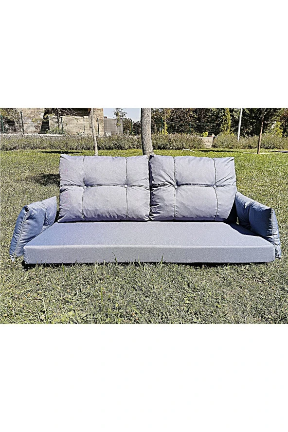 Almina Bahçe Balkon Ve Teras Oturma Grubu Mavi Renk Döşeme