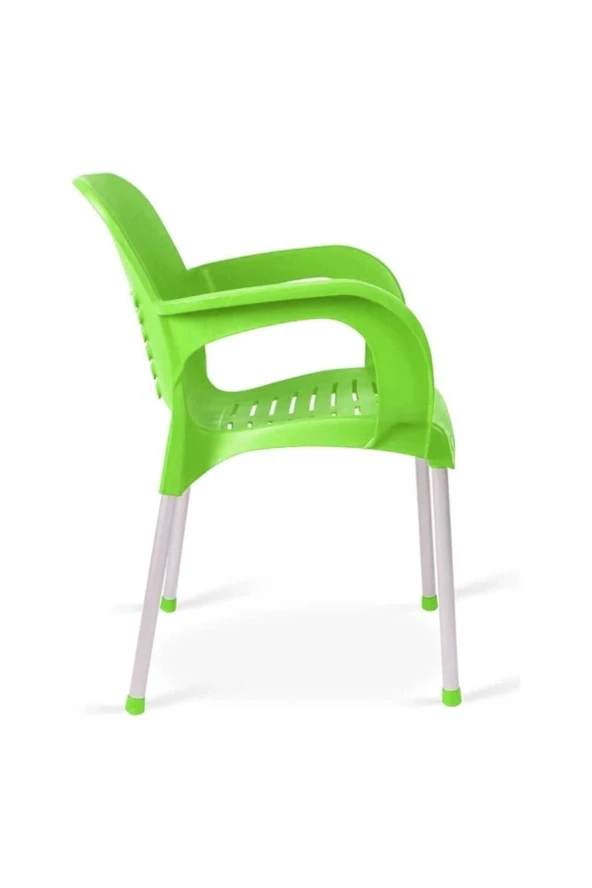 Almina Plastik Sandalye Metal Ayaklı Bahçe Balkon Ve Teras Sandalyesi 4 Adet - 2