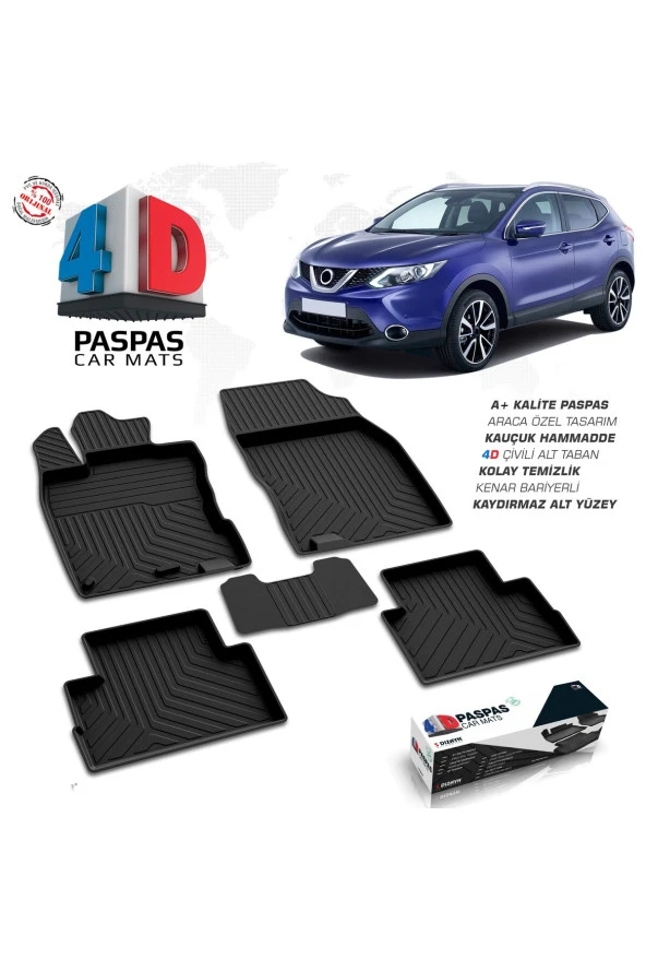 Nissan Qashqai 2 4D Havuzlu Paspas 2014-2021 A+Kalite ürün görseli 1