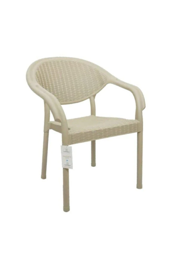 Almina Bambu Rattan Sandalye Kollu Koltuk Dayanıklı Bahçe Balkon Ve Teras Sandalyesi 2 Adet - Resim 2