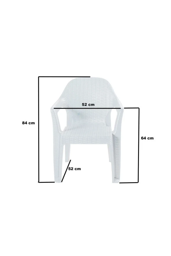 Almina Rattan Sandalye Bahçe Balkon Ve Teras Sandalye 4 Adet - 2