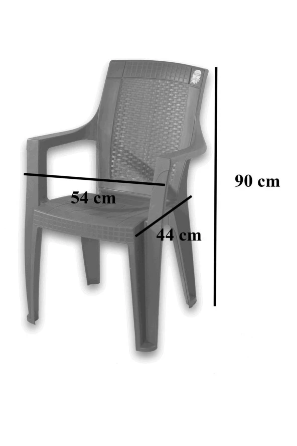 Almina Plastik Sandalye Bahçe Balkon Ve Teras Sandalyesi 4 Adet