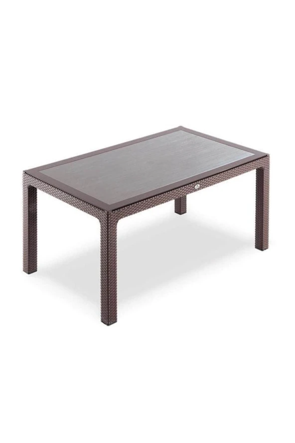 Almina İtaly Rattan Masa Takımı 6 Kişilik 90X150 Camsız Rattan Masa Takımı Bahçe Mobilyası - 3