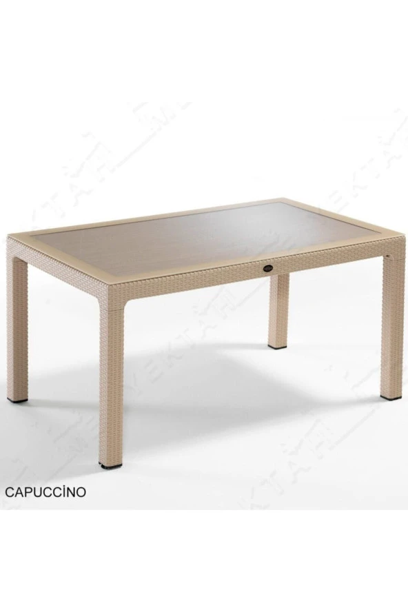 Almina Premium Rattan Masa Takımı 80X140 Cm 6 Sandalyeli Camlı Dikdörtgen Masa Takımı - 2