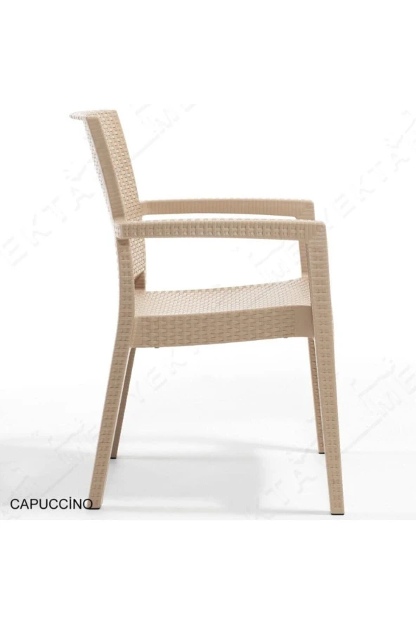 Almina Premium Rattan Masa Takımı 80X140 Cm 6 Sandalyeli Camlı Dikdörtgen Masa Takımı - 3