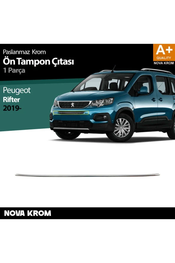 Peugeot Rifter Krom Ön Tampon Çıtası 1 Prç. 2019 Üzeri